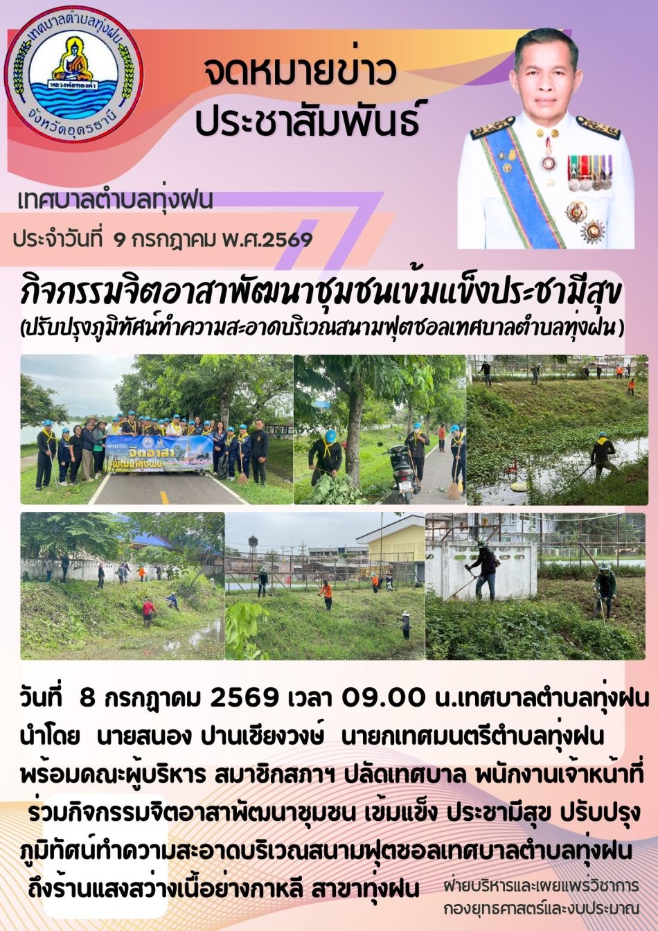 กิจกรรมจิตอาสาพัฒนาชุมชนเข้มแข็ง ประชามีสุข